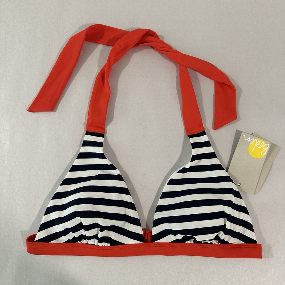 Boden Women's Striped Halter Swim Bikini Top 8